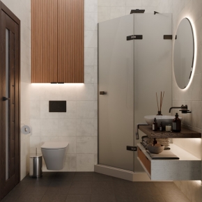 TREND DOOR GK-862AG135ONE-01 черный матовый стекло матовое #4