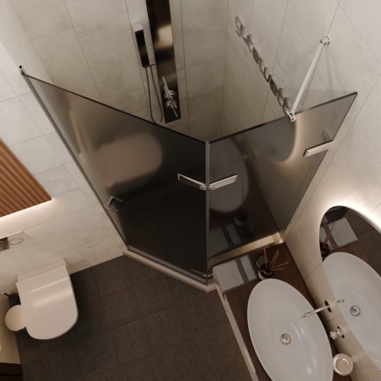 TREND DOOR GK-862AG135ONE-01 хром блестящий стекло графитовое #2