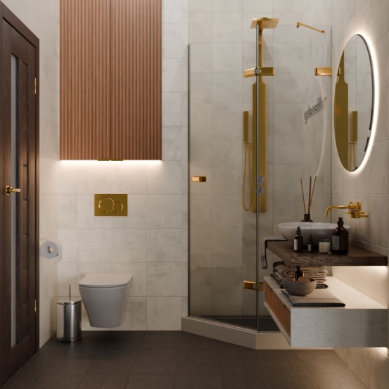 TREND DOOR GK-862AG135ONE-01 золотой гальванический стекло бесцветное #4